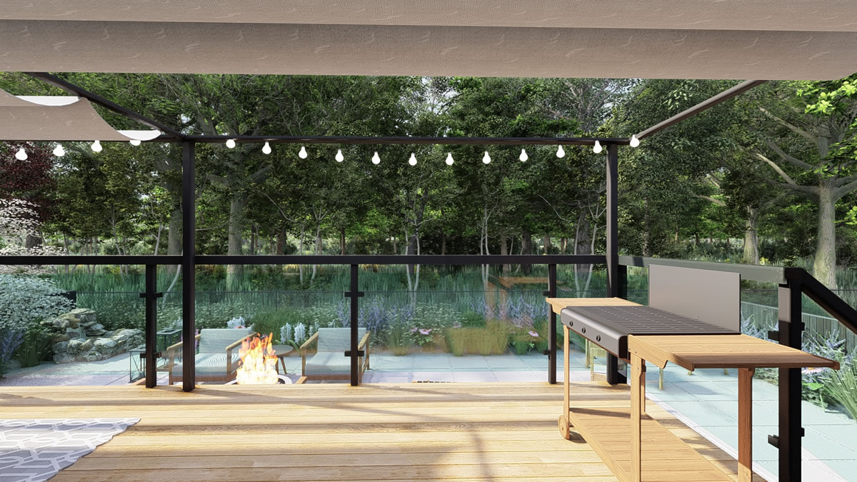 Modern backyard balcony design