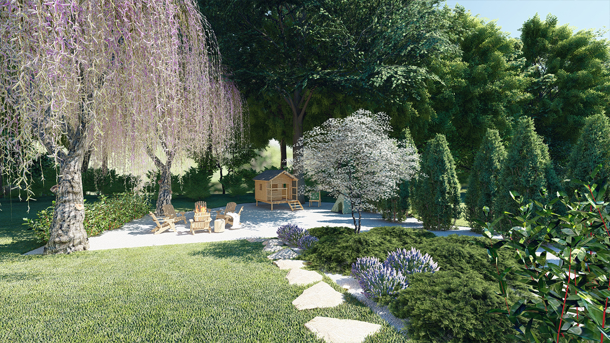 Yard design for extended outdoor season
